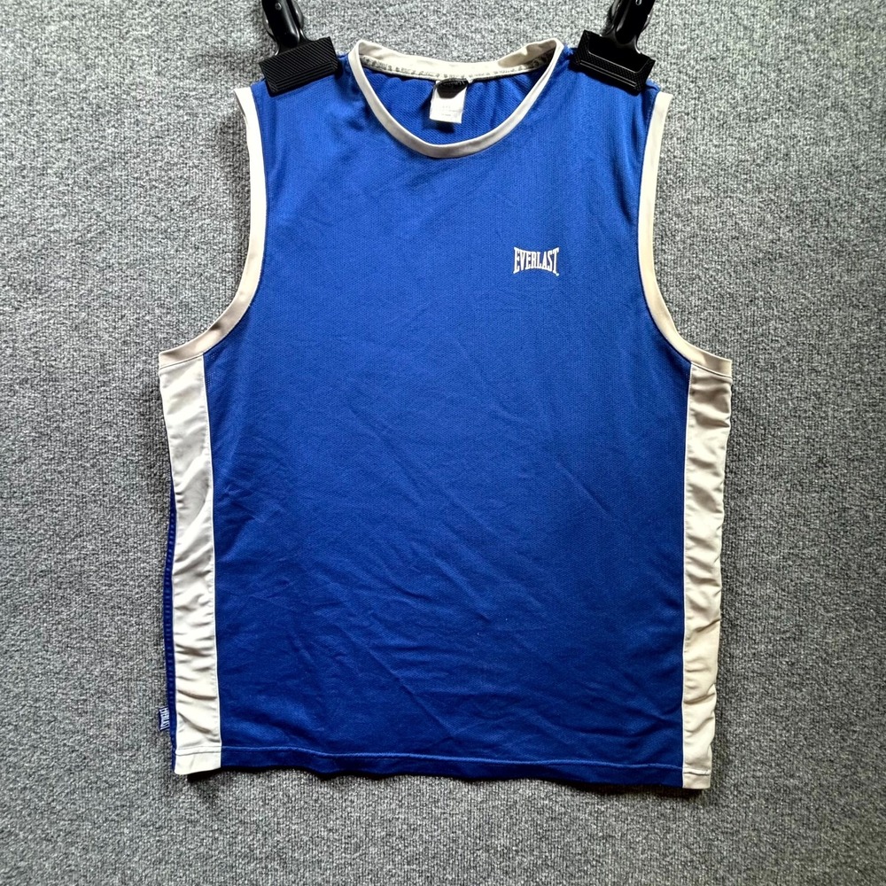 Everlast Tank Top Mens 2XL Blue Mesh Sleeveless Boxing Performance Gym Workout